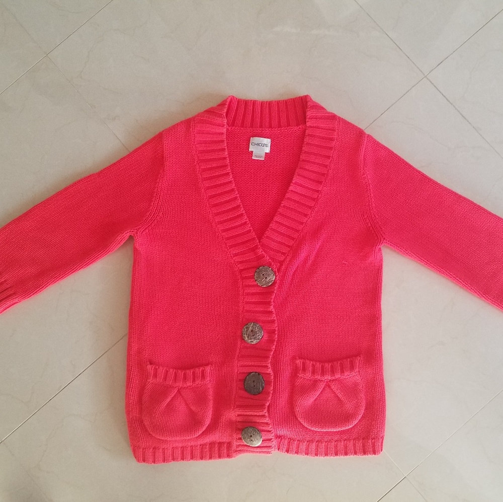 Chico's orange sweater - cardigan.